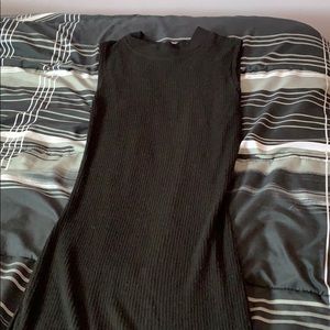 Long Black Skin Tight Cotton Dress Sleeveless